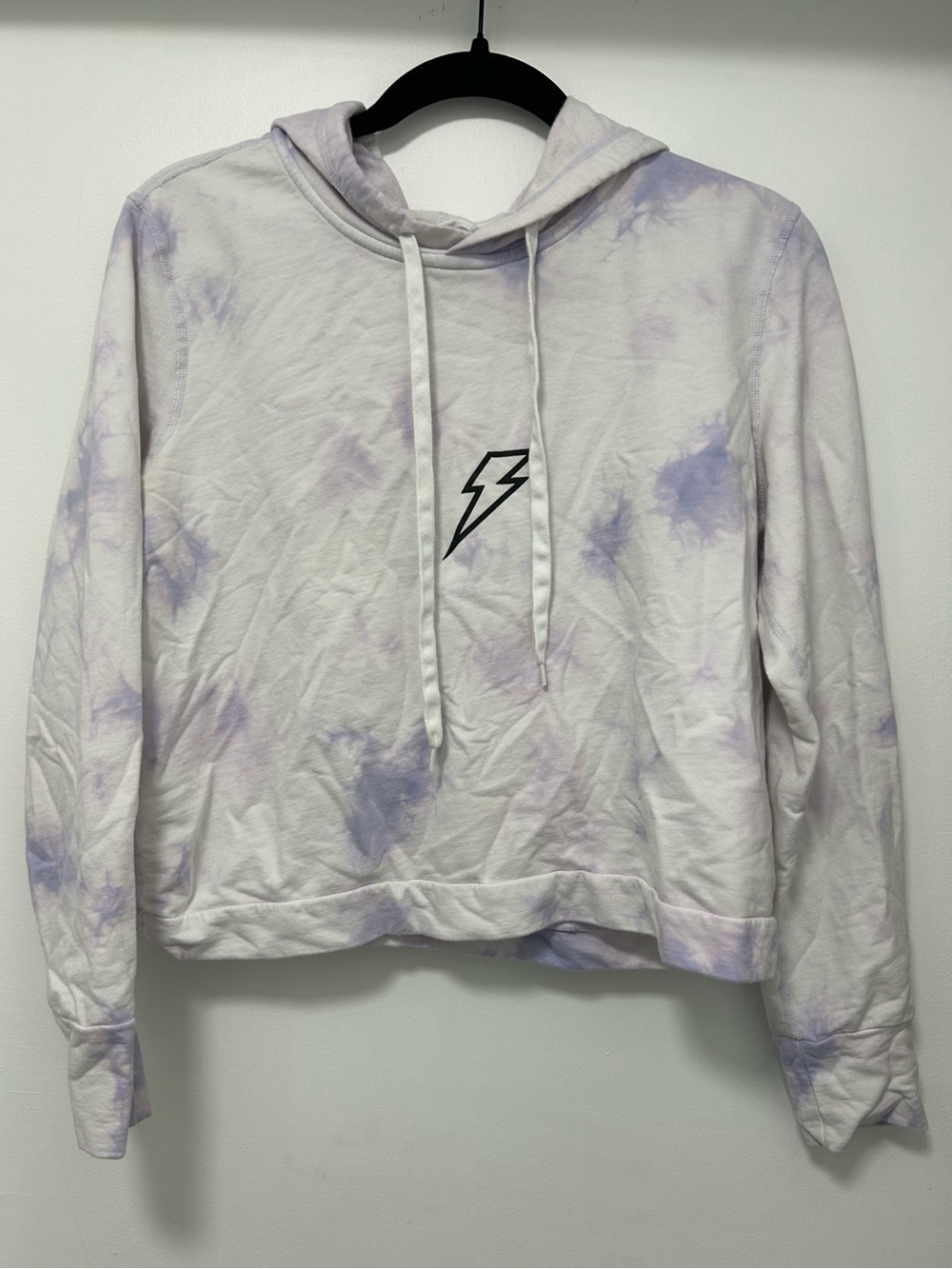 Barstool Sports FridayEnergy Lavender Tie-Dye Cropped Lightning Hoodie